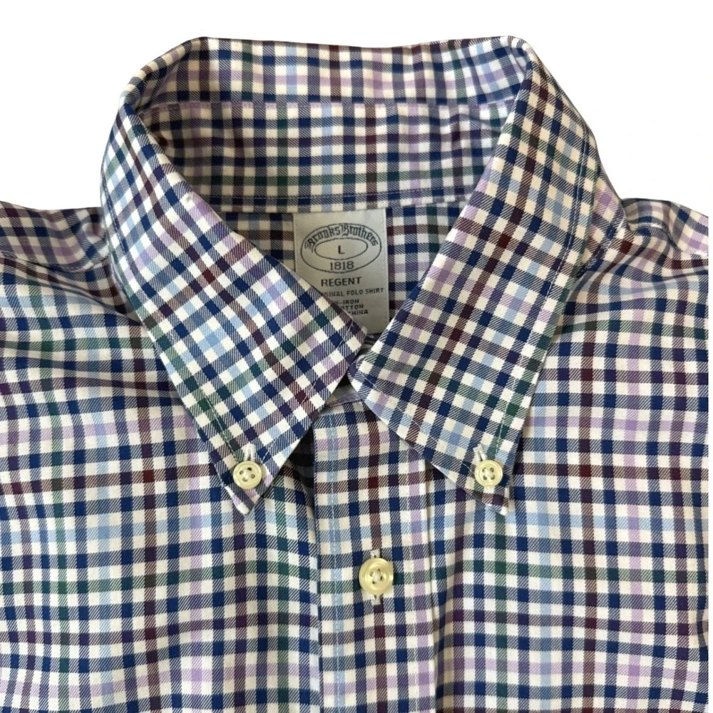 Brooks Brothers Regent Fit Men's Size Large Long Sleeve Button Down Plaid Cotton - Picture 1 of 4